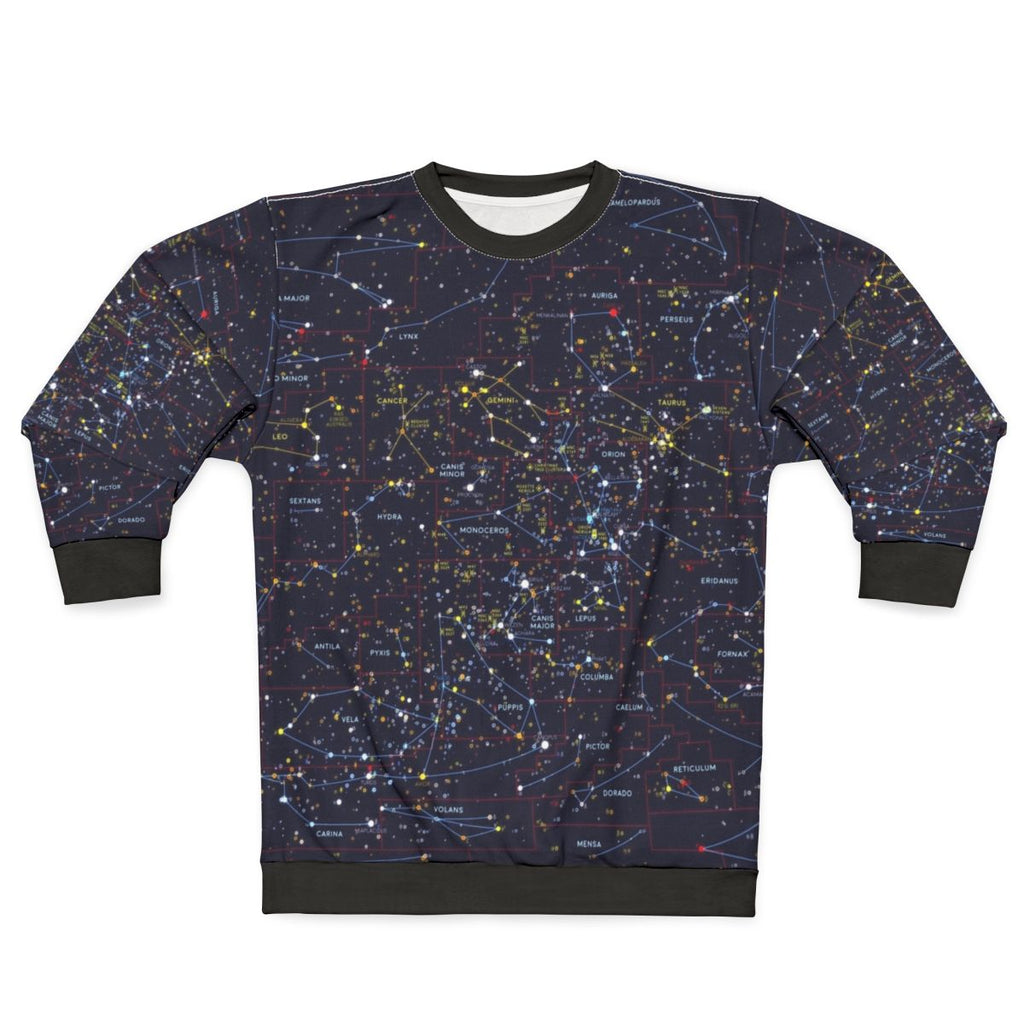Night Constellations Sweatshirt with Starry Sky Graphic Design