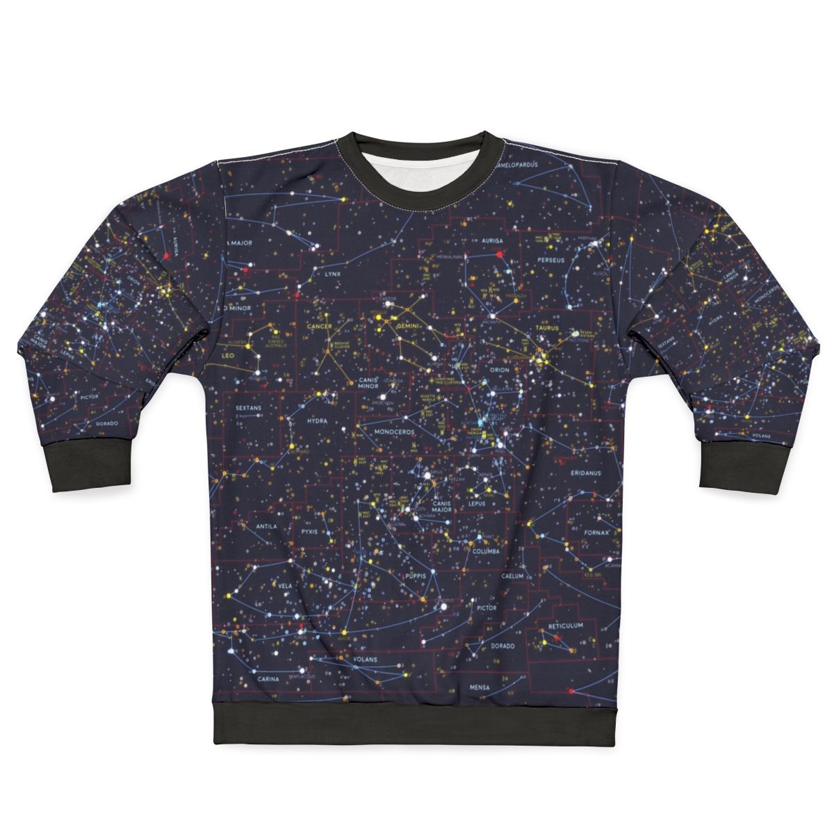 Night Constellations Sweatshirt with Starry Sky Graphic Design