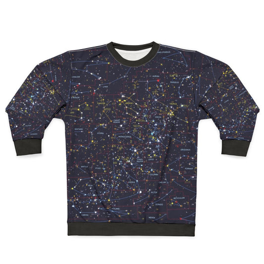 Night Constellations Sweatshirt with Starry Sky Graphic Design