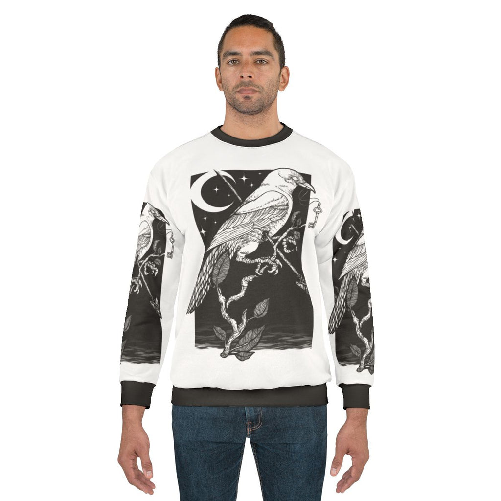 Night Crow Gothic Sweatshirt - Dark Apparel for the Occult Lover