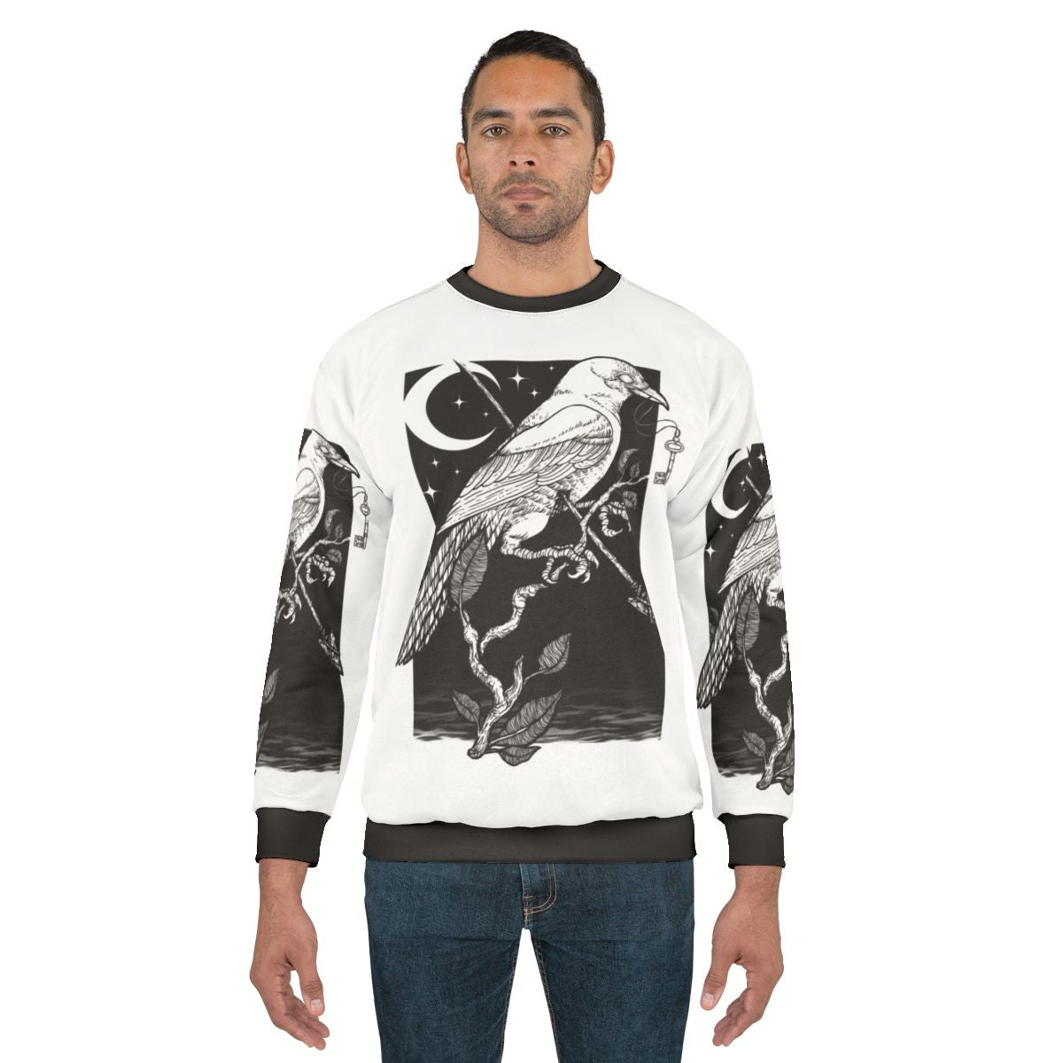 Night Crow Gothic Sweatshirt - Dark Apparel for the Occult Lover