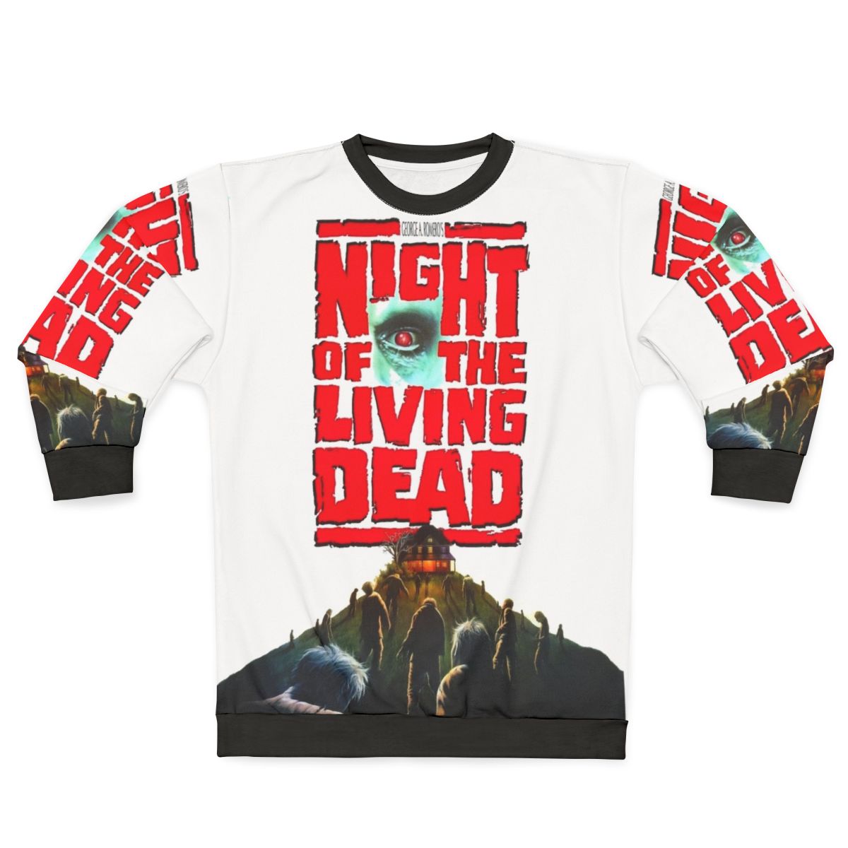 Night of the Living Dead Sweatshirt with Zombie and Horror Imagery