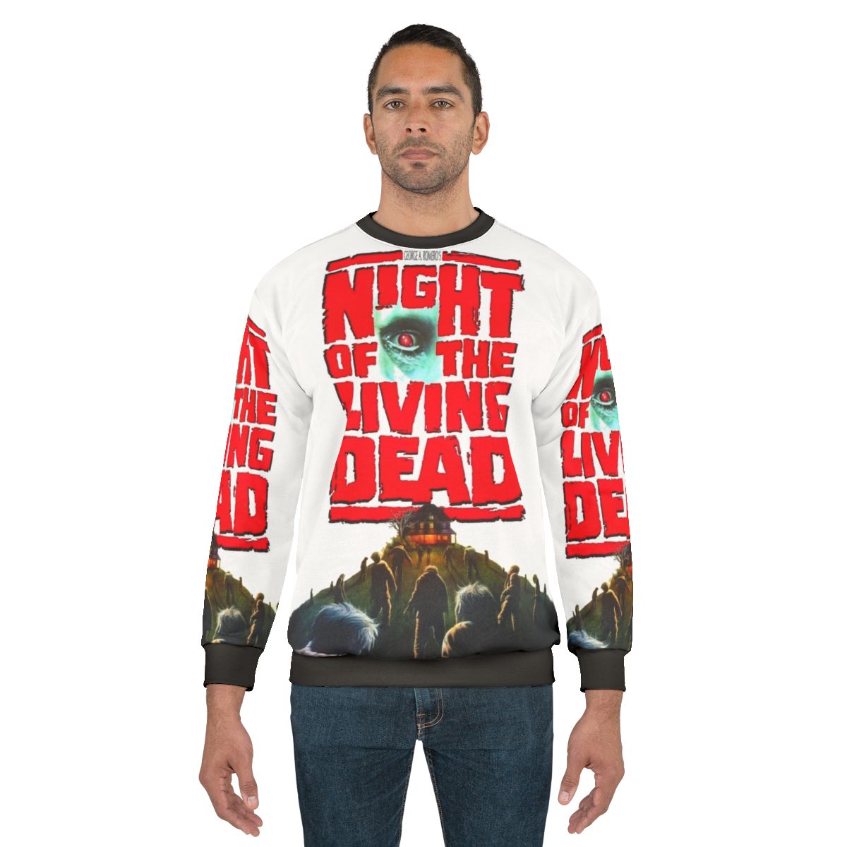 Night of the Living Dead Sweatshirt with Zombie and Horror Imagery