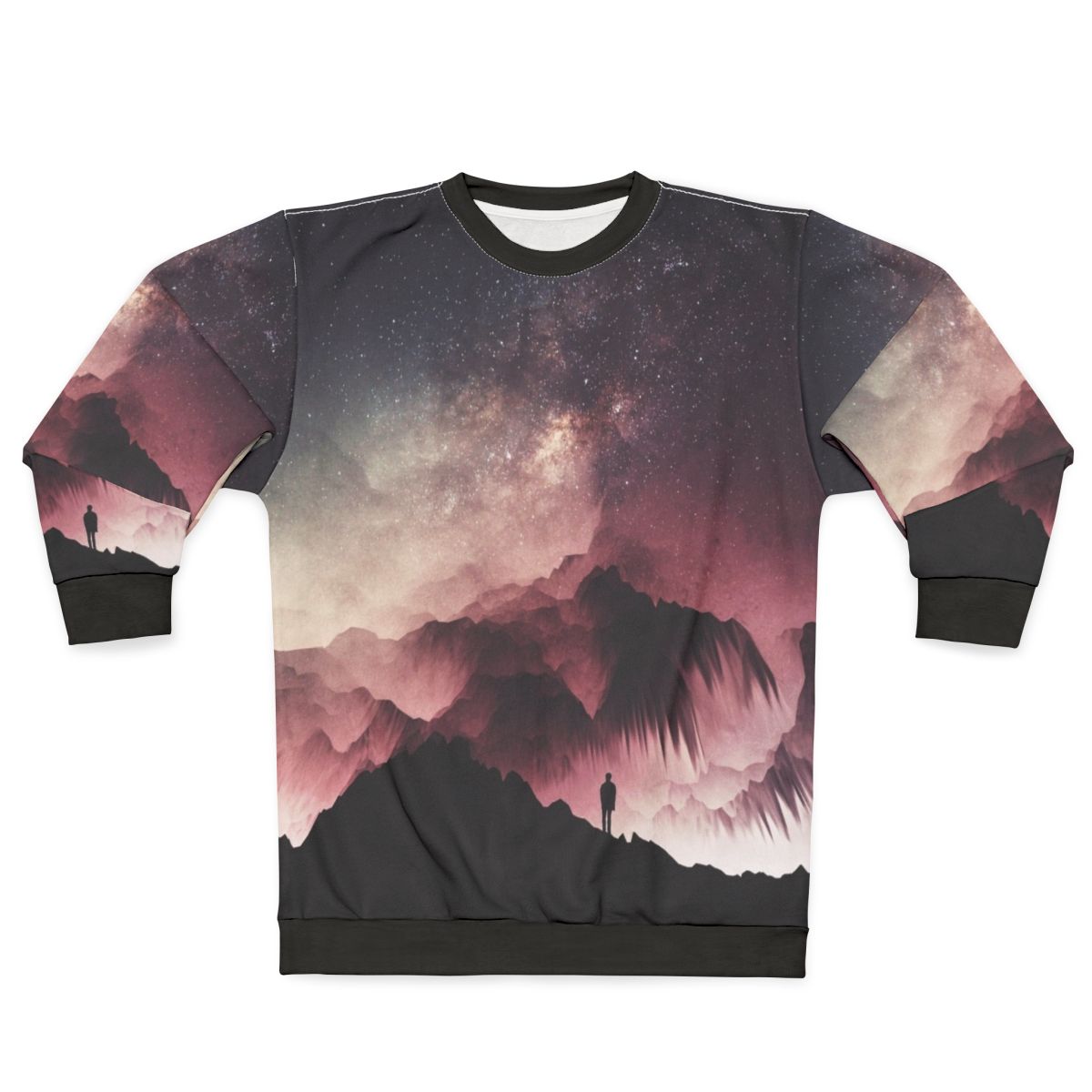 Cosmic Night Sweatshirt with Surreal Galaxy and Starry Sky Design