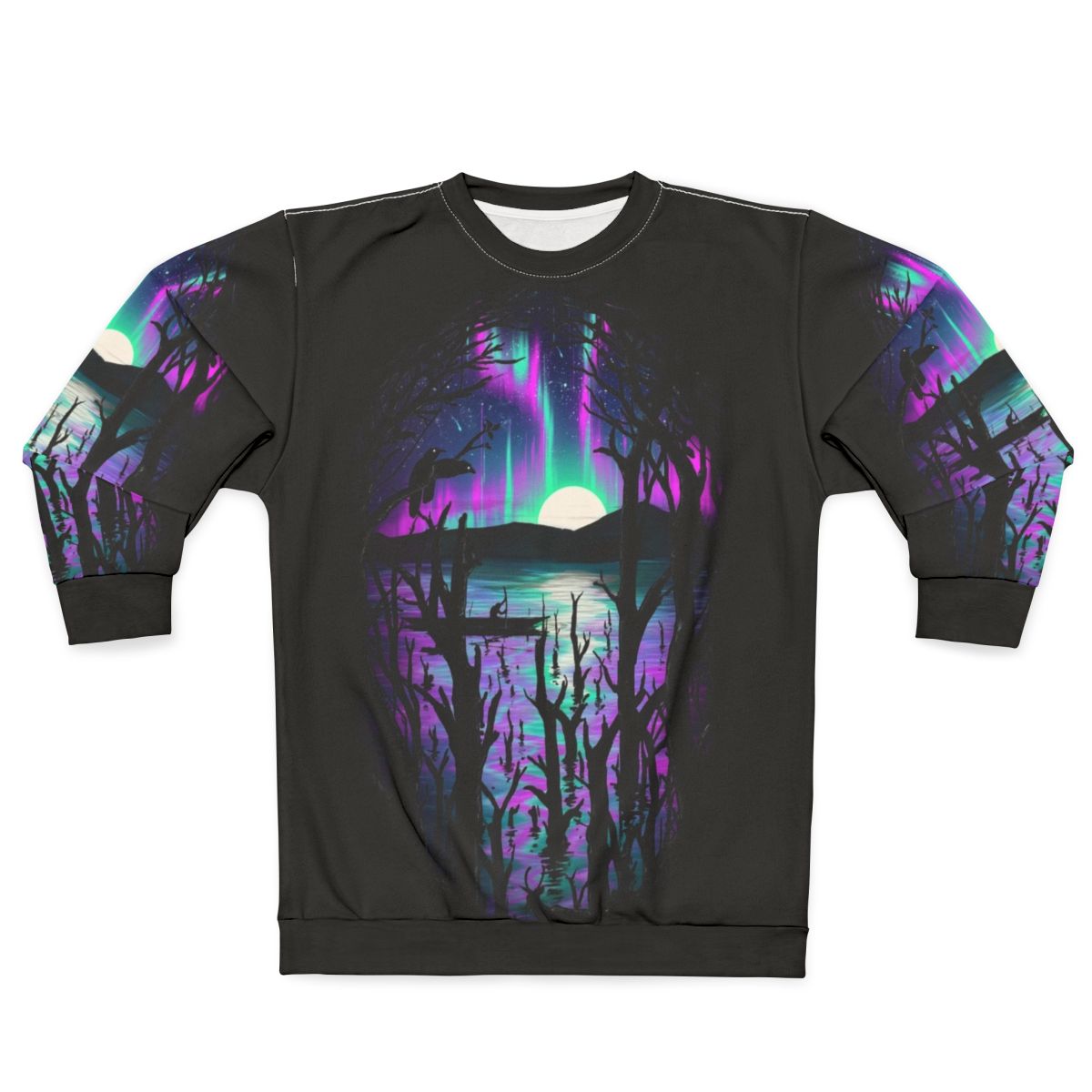 Enchanting aurora sweatshirt with a stunning design of the northern lights