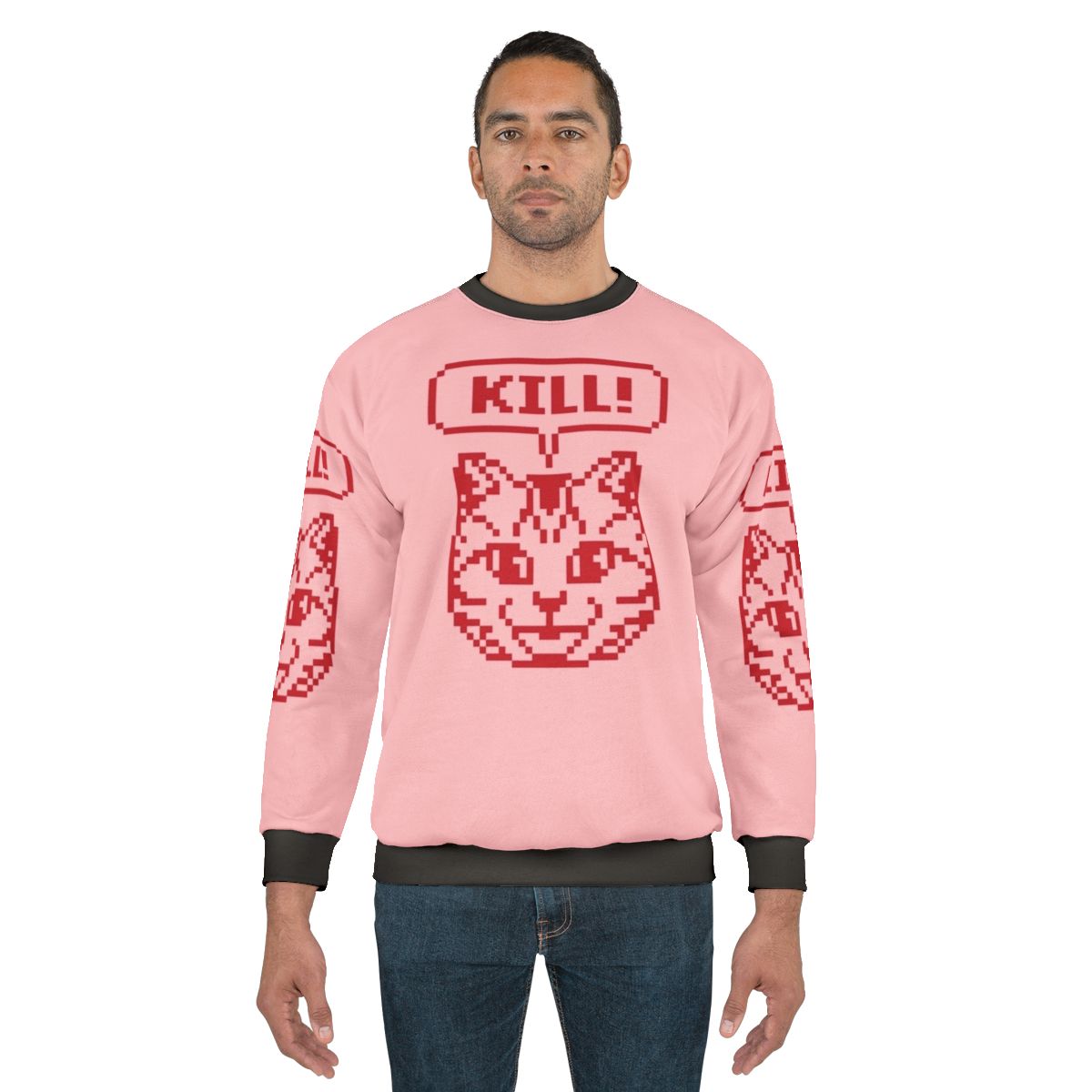 NMH3 Cat Sweatshirt - Vibrant cat design inspired by No More Heroes 3 video game