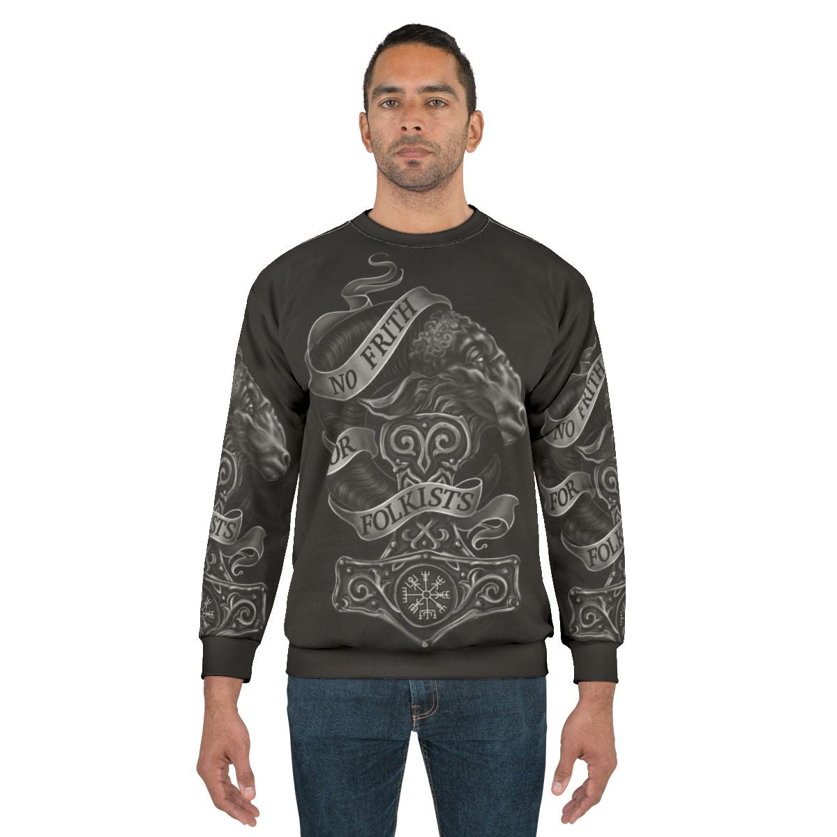No Frith Sweatshirt featuring Norse mythology symbols