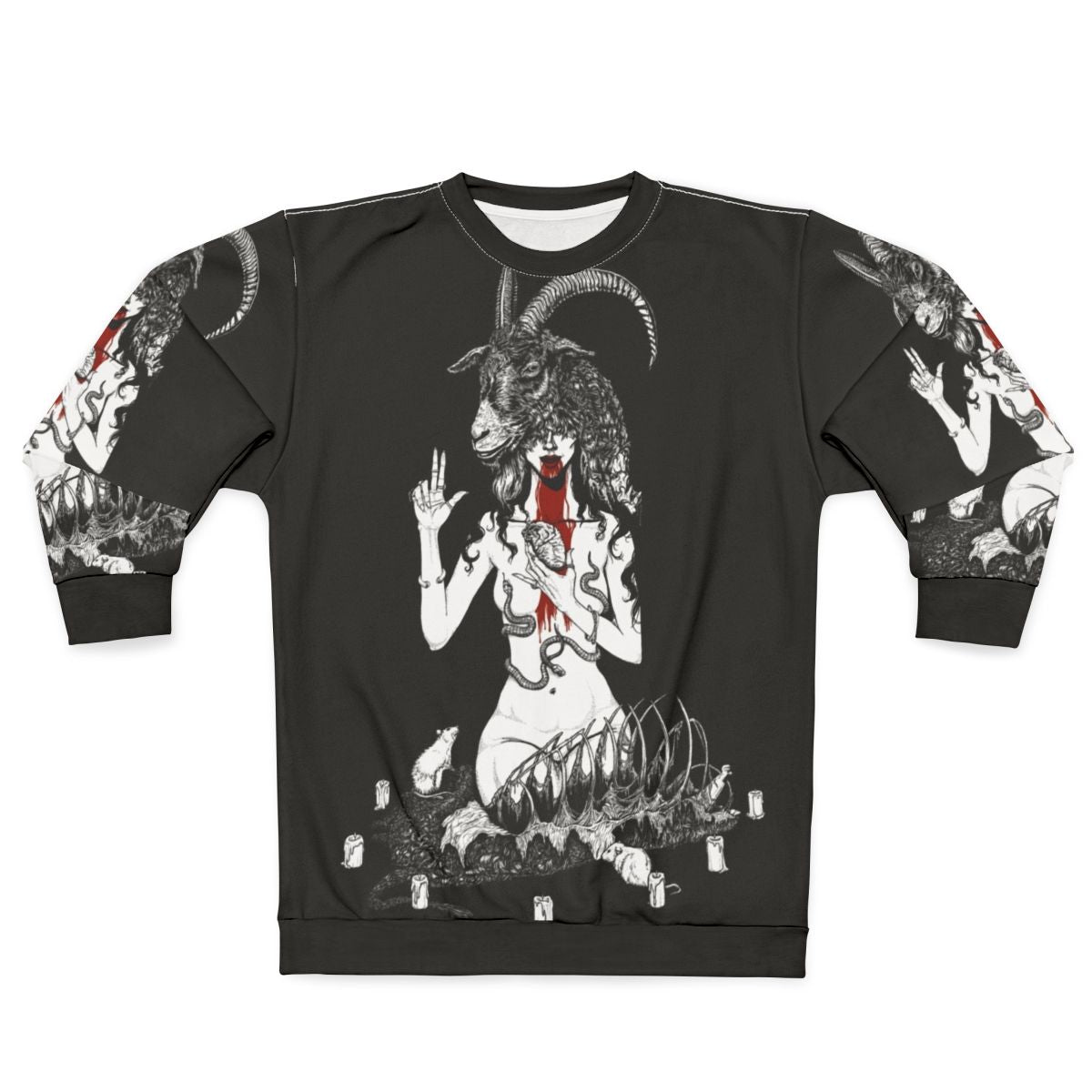 Satanic Baphomet Sweatshirt - Occult Horror Fashion