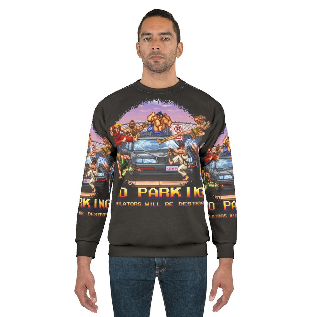 No Parking Violators Will Be Destroyed 8-Bit Gaming Sweatshirt