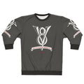 Sweatshirt with 'No Replacement For Displacement' text and images of engine, muscle car, hot rod