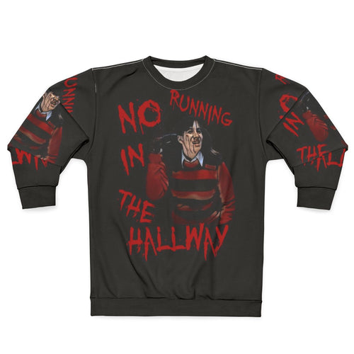"No Running In The Hallway" Freddy Krueger 80s Horror Sweatshirt