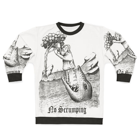 Funny medieval woodcut monster lurking sweatshirt