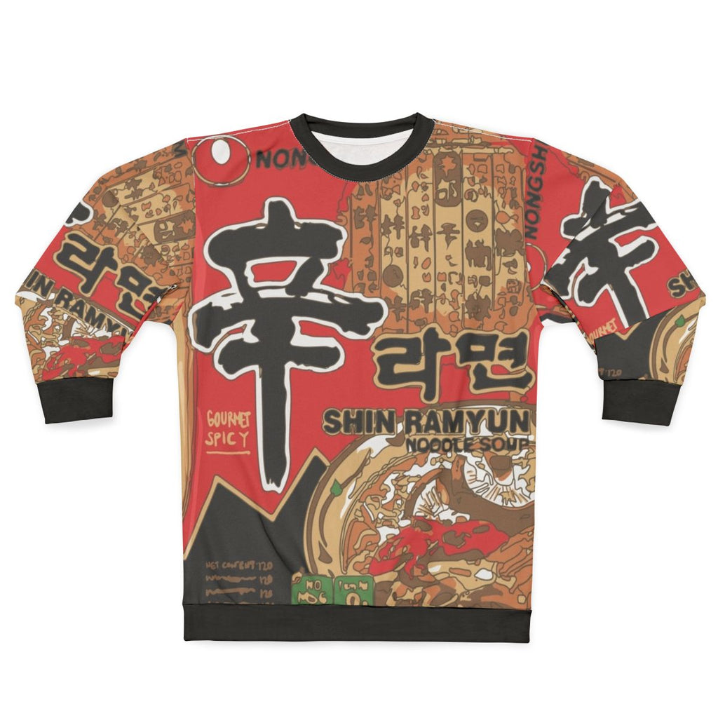 Nongshim Ramyun Sweatshirt featuring spicy Korean ramen design