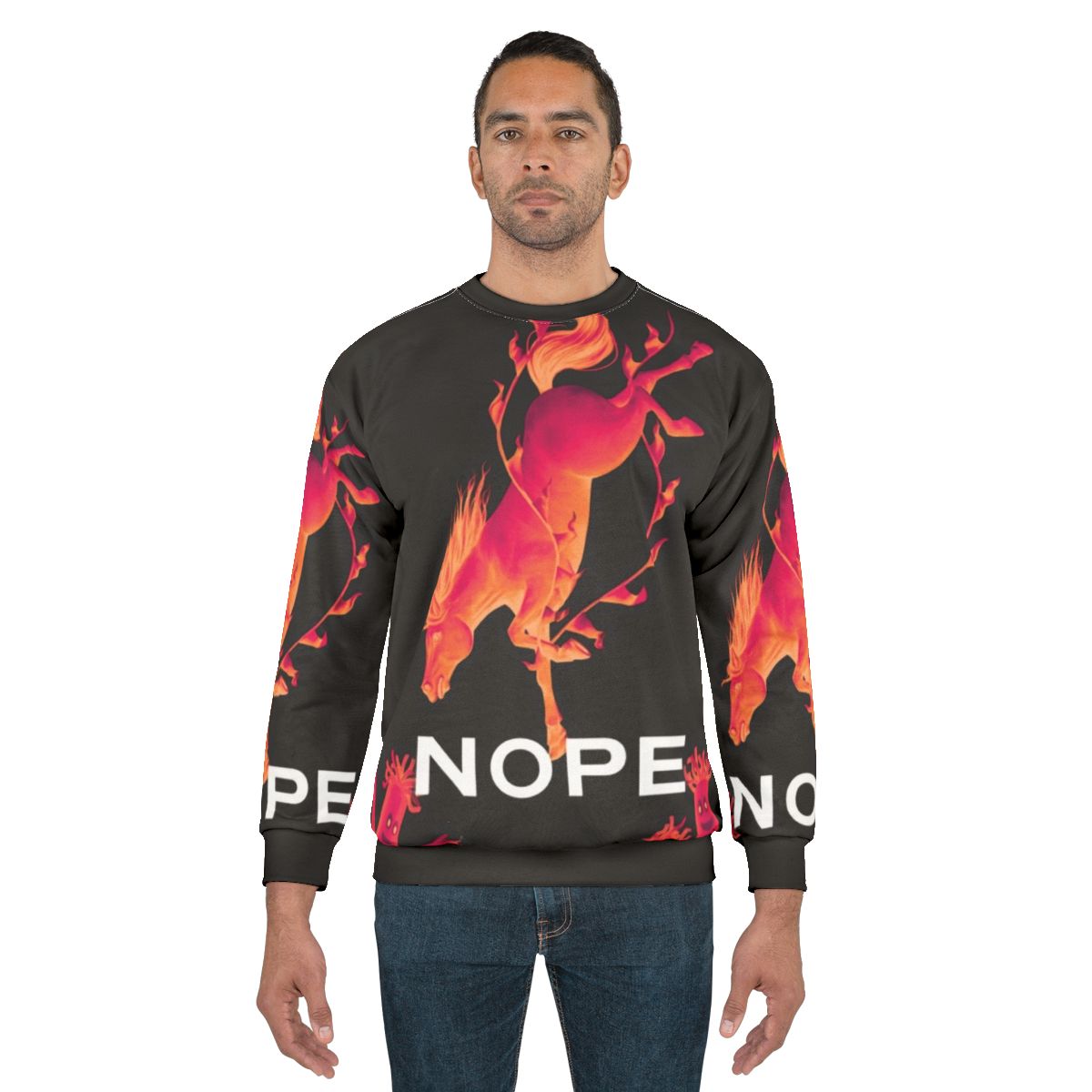 Nope movie sweatshirt featuring horror, sci-fi, and thriller elements