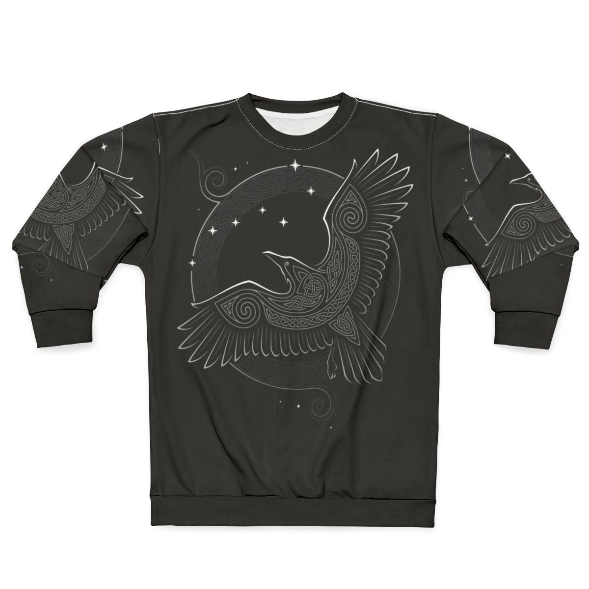 Northern Raven Sweatshirt with Mystical Nordic Raven Graphic