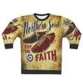 Northern Soul inspired dancing sweatshirt with "Keep the Faith" quote