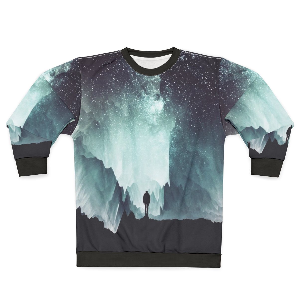 Northern Sweatshirt with Milky Way Galaxy Silhouette