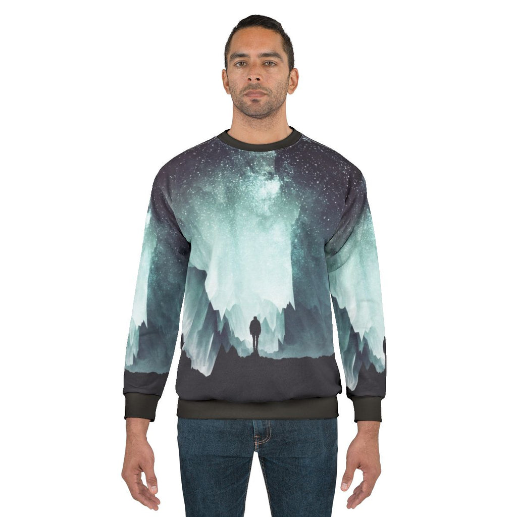 Northern Sweatshirt with Milky Way Galaxy Silhouette