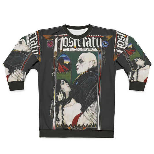 Vintage Nosferatu movie poster sweatshirt for horror fans
