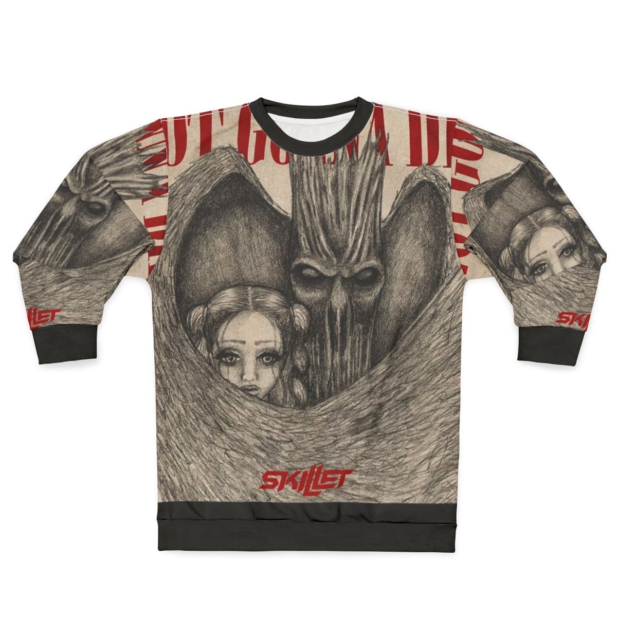 Skillet band logo sweatshirt with "Not Gonna Die" and "Rise" design