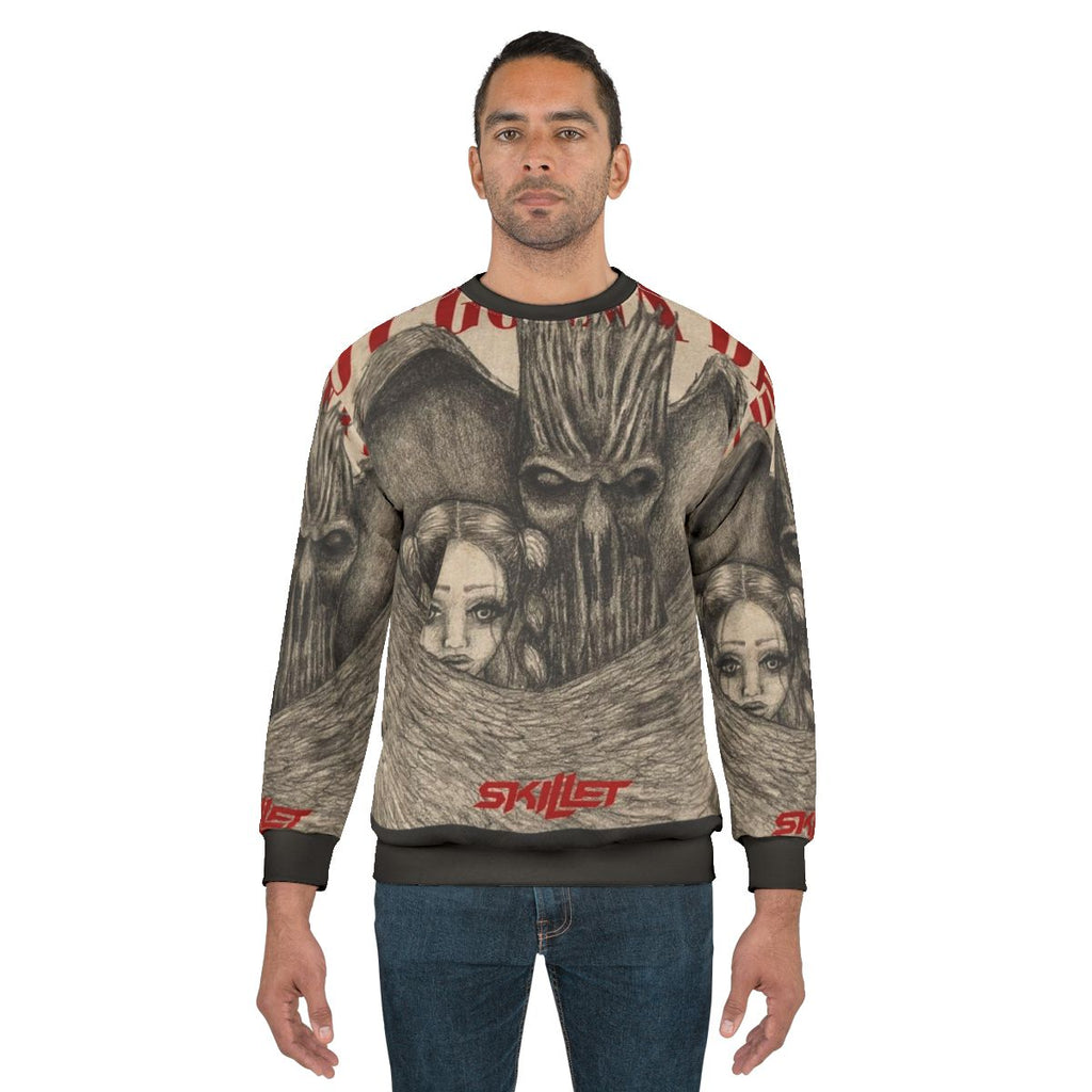 Skillet band logo sweatshirt with "Not Gonna Die" and "Rise" design