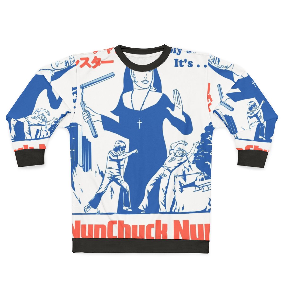 Nunchuck Nun Sweatshirt 2 - Cult Classic Retro Movie Inspired