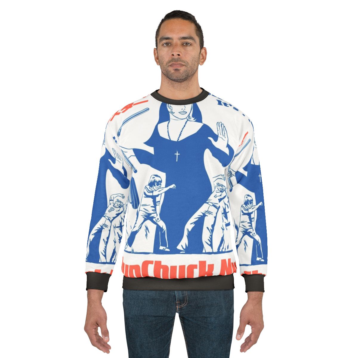 Nunchuck Nun Sweatshirt 2 - Cult Classic Retro Movie Inspired