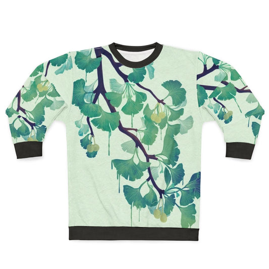 Ginkgo tree leaf inspired green sweatshirt