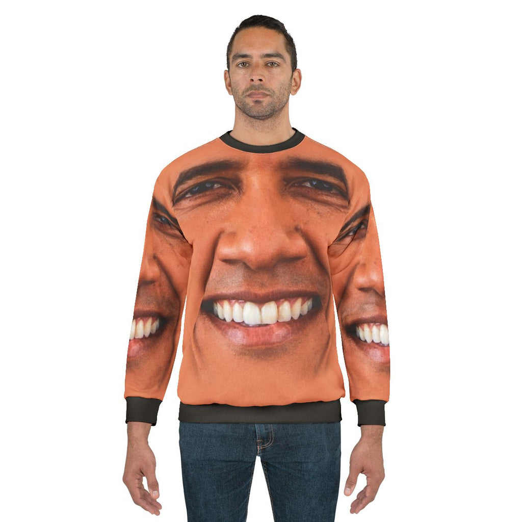 Barack Obama Sweatshirt with American Flag Design