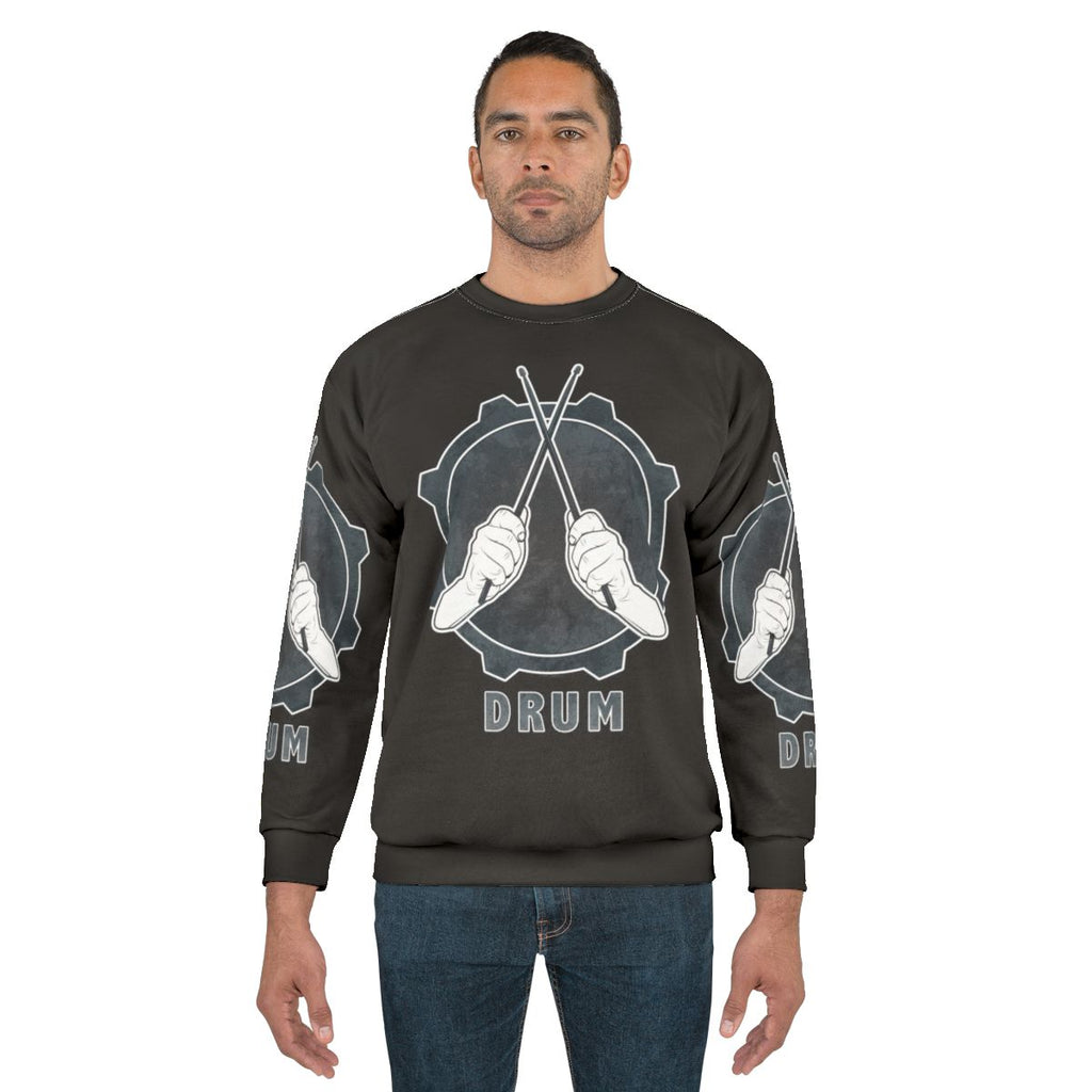 Drummer Sweatshirt with Occupations Design