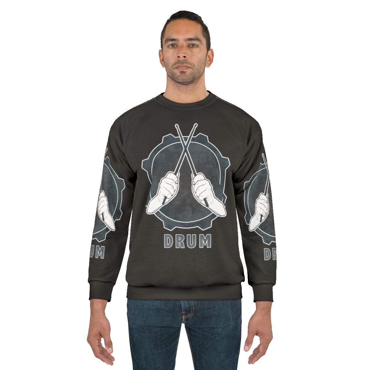 Drummer Sweatshirt with Occupations Design