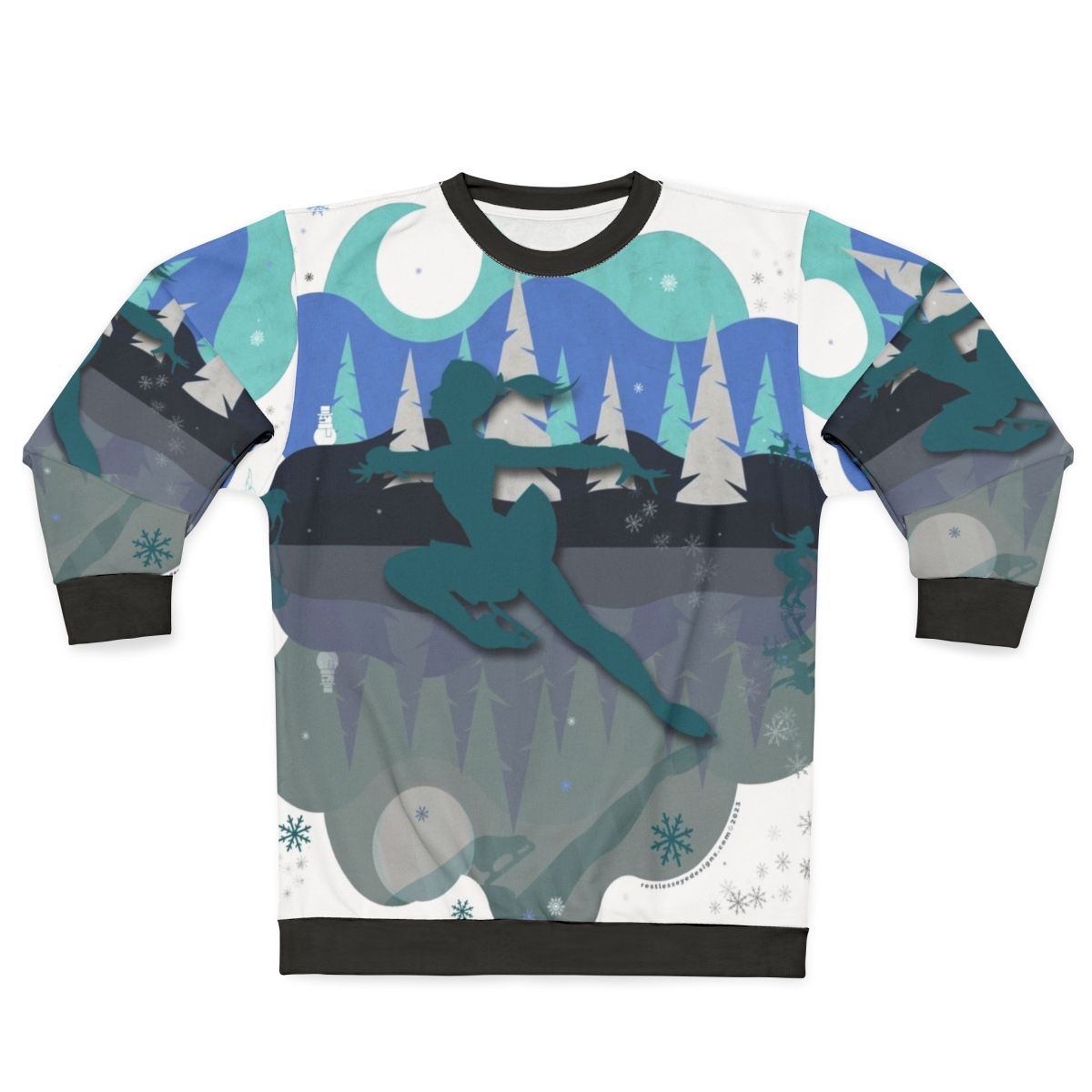 Ice skater wearing a cozy sweatshirt