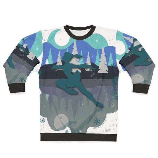 Ice skater wearing a cozy sweatshirt