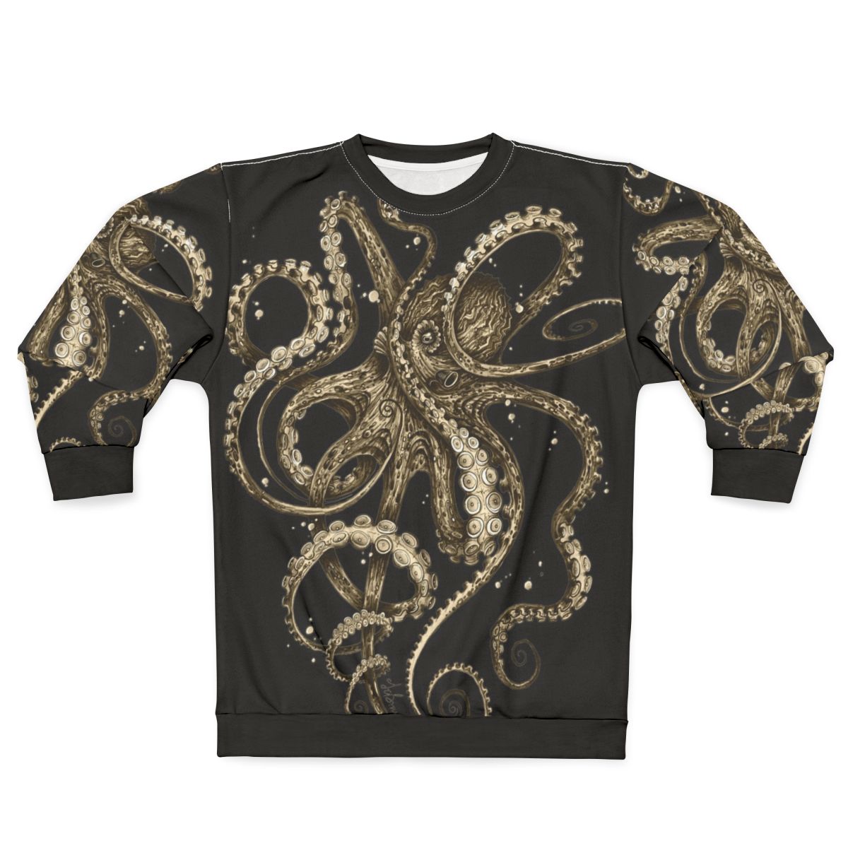 Psychedelic sepia octopus sweatshirt