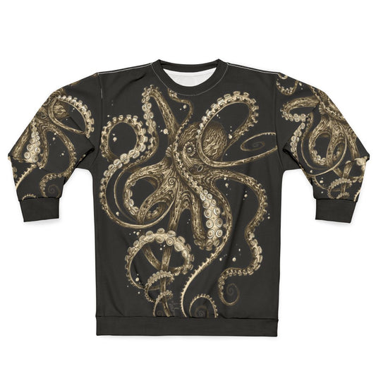 Psychedelic sepia octopus sweatshirt
