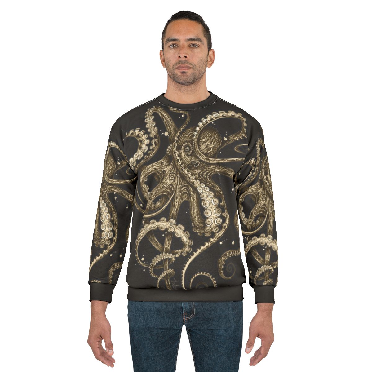 Psychedelic sepia octopus sweatshirt