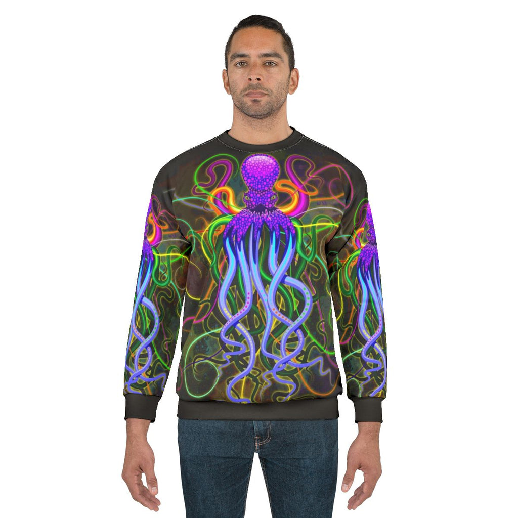 Luminescent octopus psychedelic sweatshirt