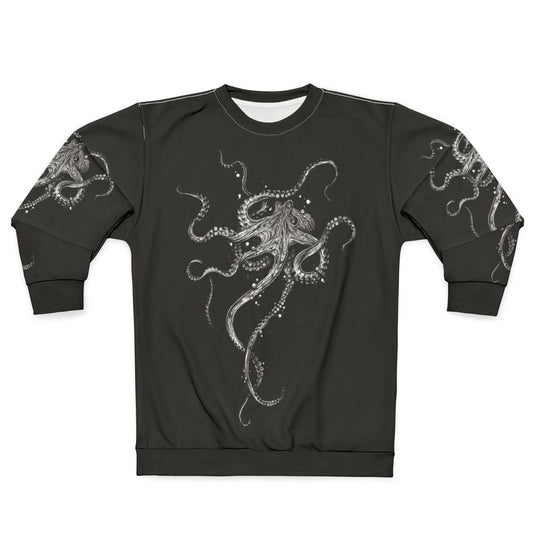 Octopus-themed black and white sweatshirt