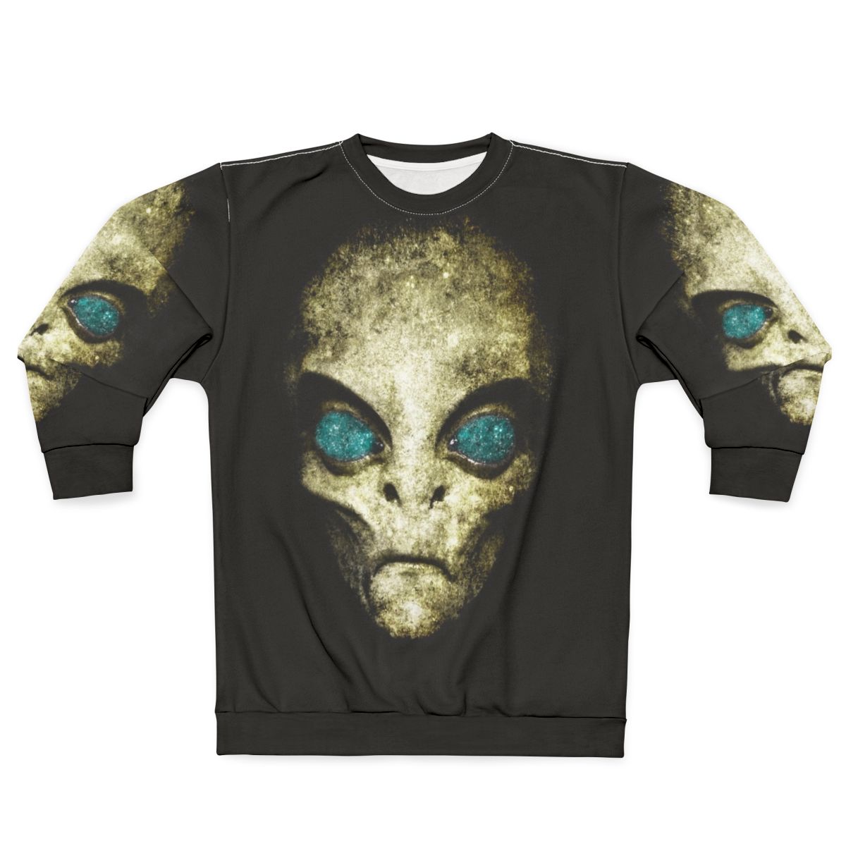 Odd, bizarre extraterrestrial-themed sweatshirt