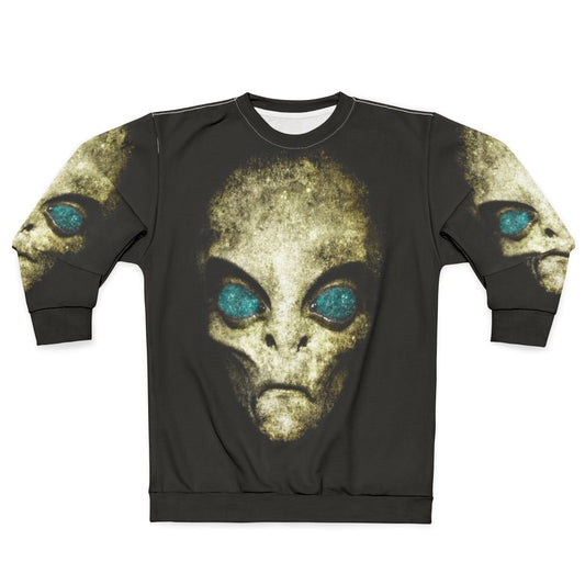 Odd, bizarre extraterrestrial-themed sweatshirt