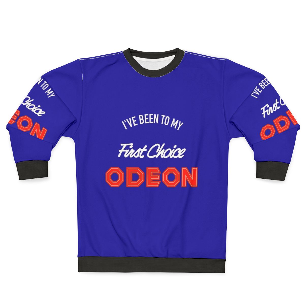 Odeon cinema retro sweatshirt featuring the 1986-1997 logo