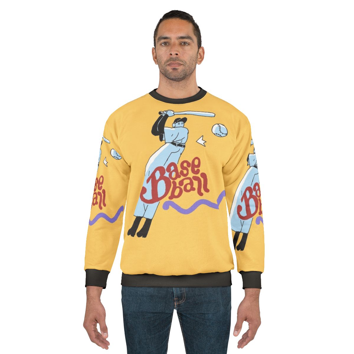 Off-baseball sweatshirt with ghost mortis design