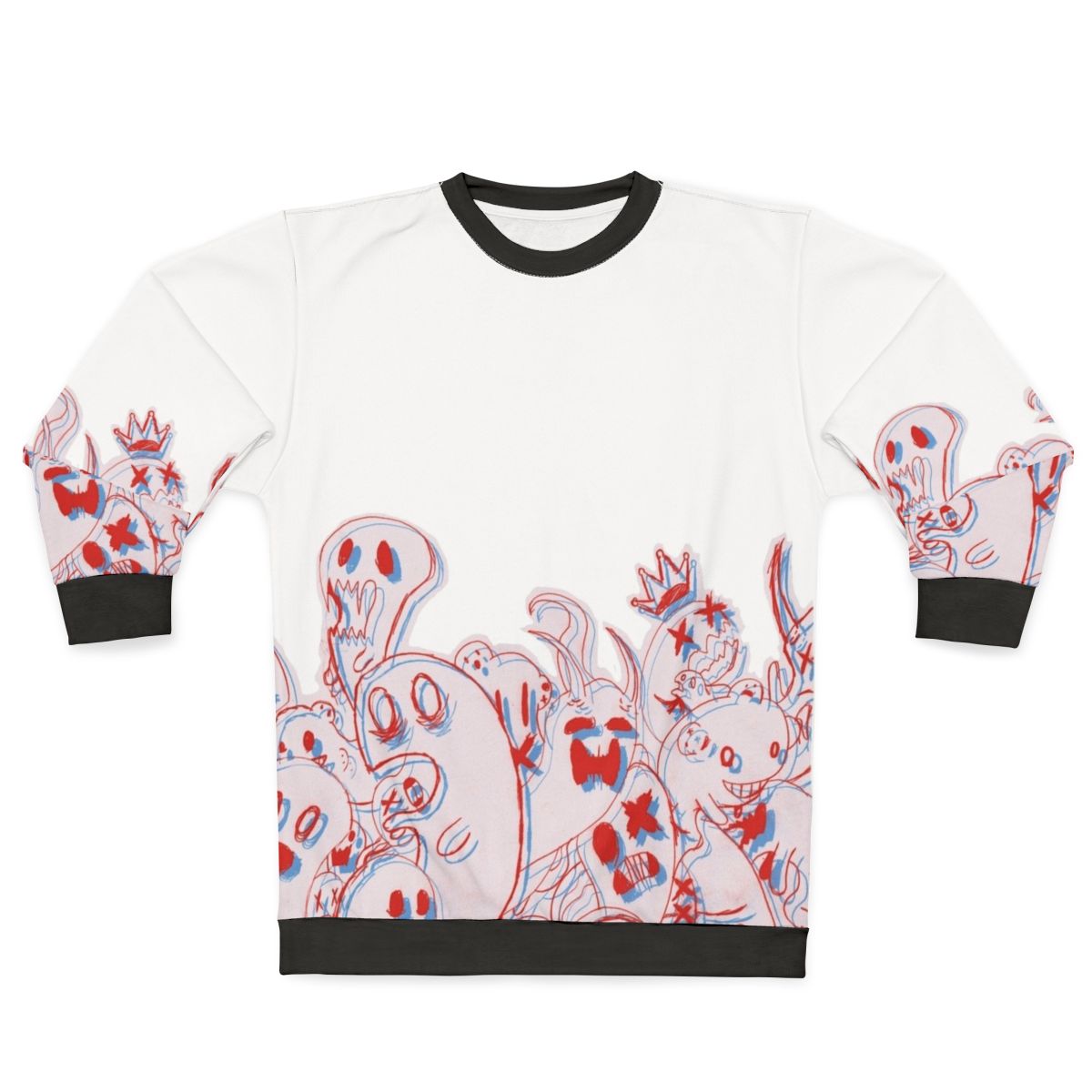 Off Ghosts Spooky Sweatshirt with 3D Ghost Design