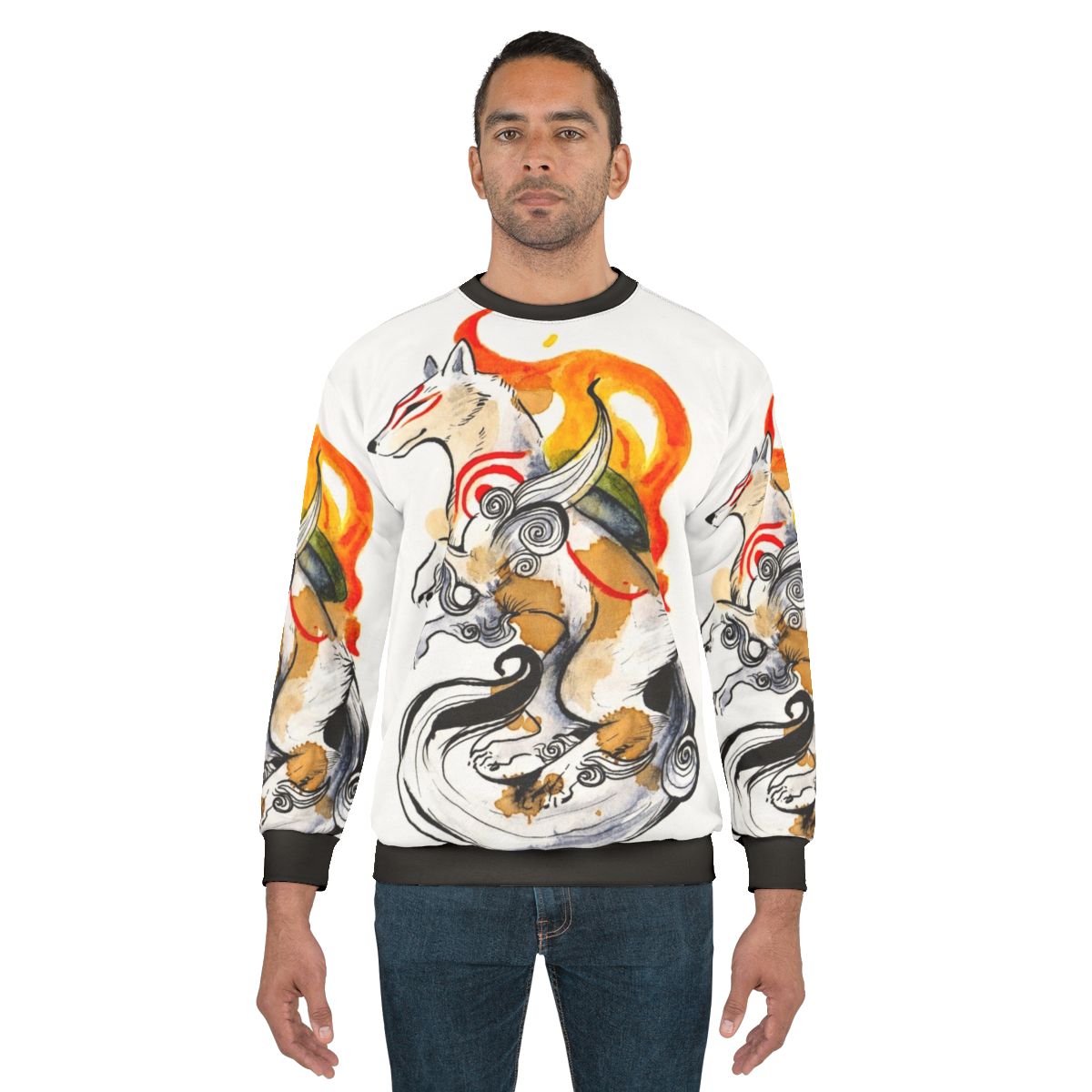 Okami Amaterasu Japanese Wolf Video Game Sweatshirt