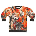 Okami Amaterasu inspired sweatshirt featuring a wolf-themed ink wash painting design