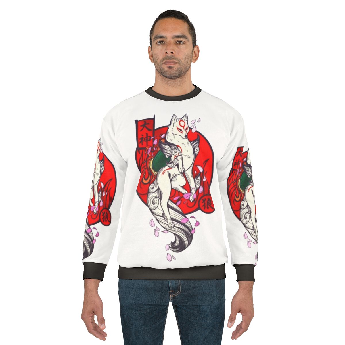 Okami Sakura Japanese Culture Sweatshirt