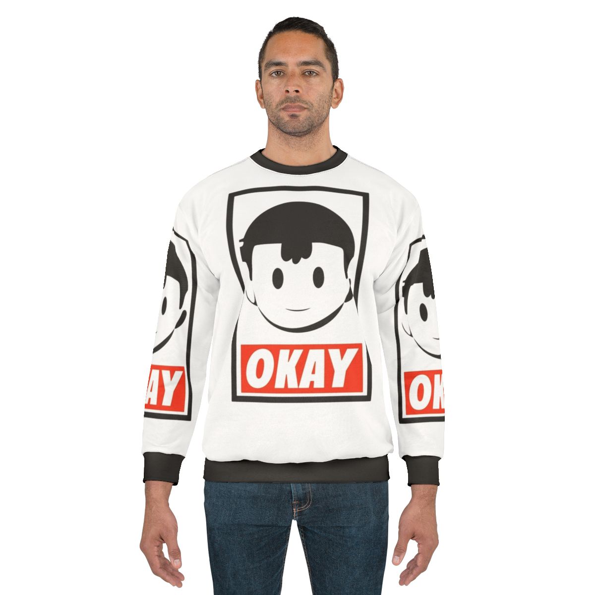 Okay Sweatshirt featuring Ness from Earthbound and Super Smash Bros