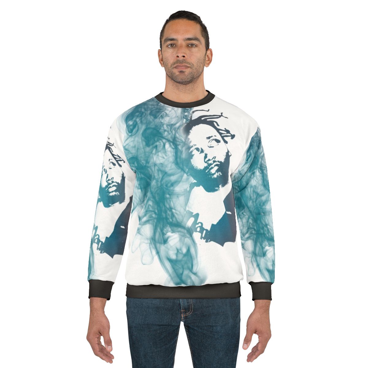 Ol Dirty Bastard portrait sweatshirt with smoke effects