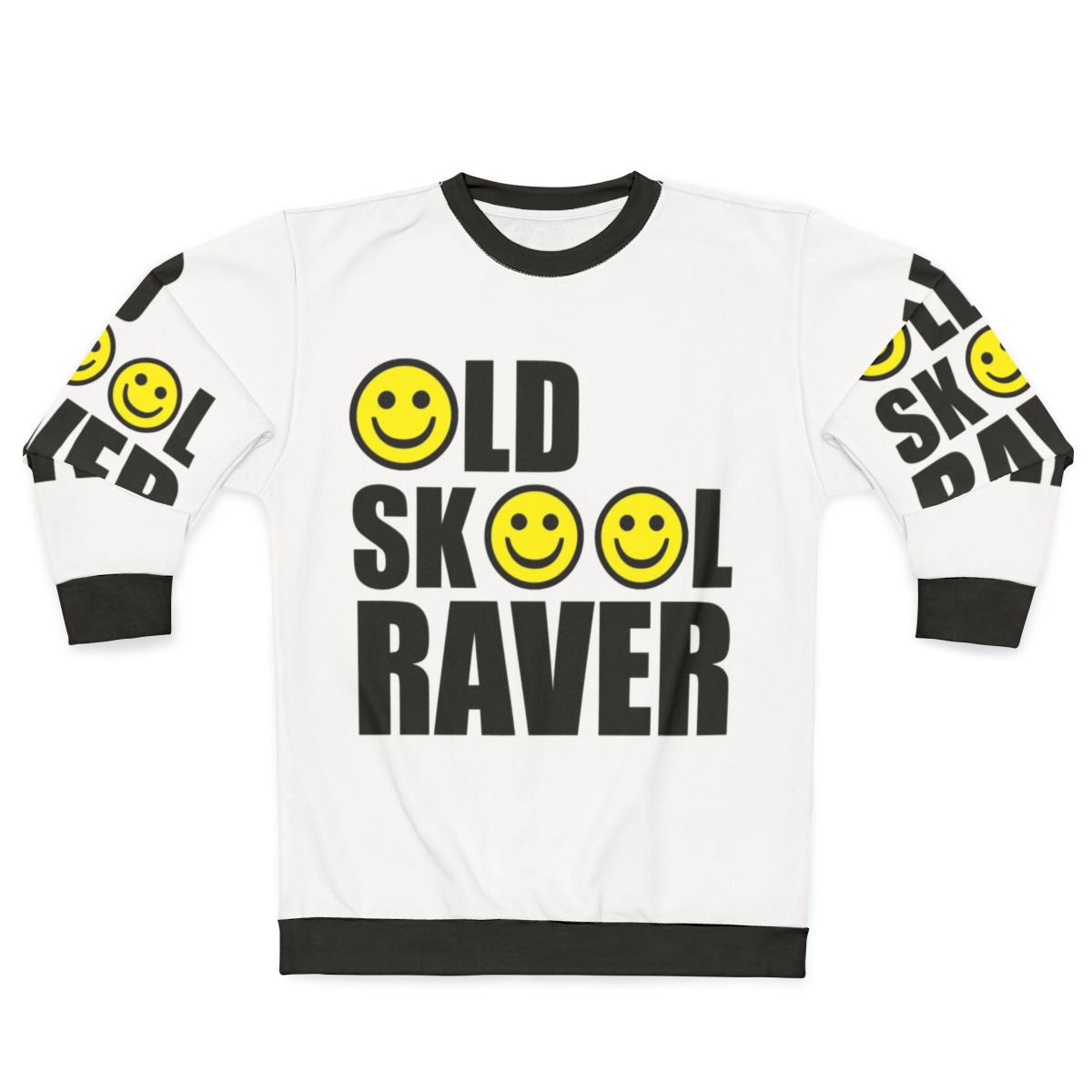 Retro 90s oldskool raver smiley face graphic sweatshirt
