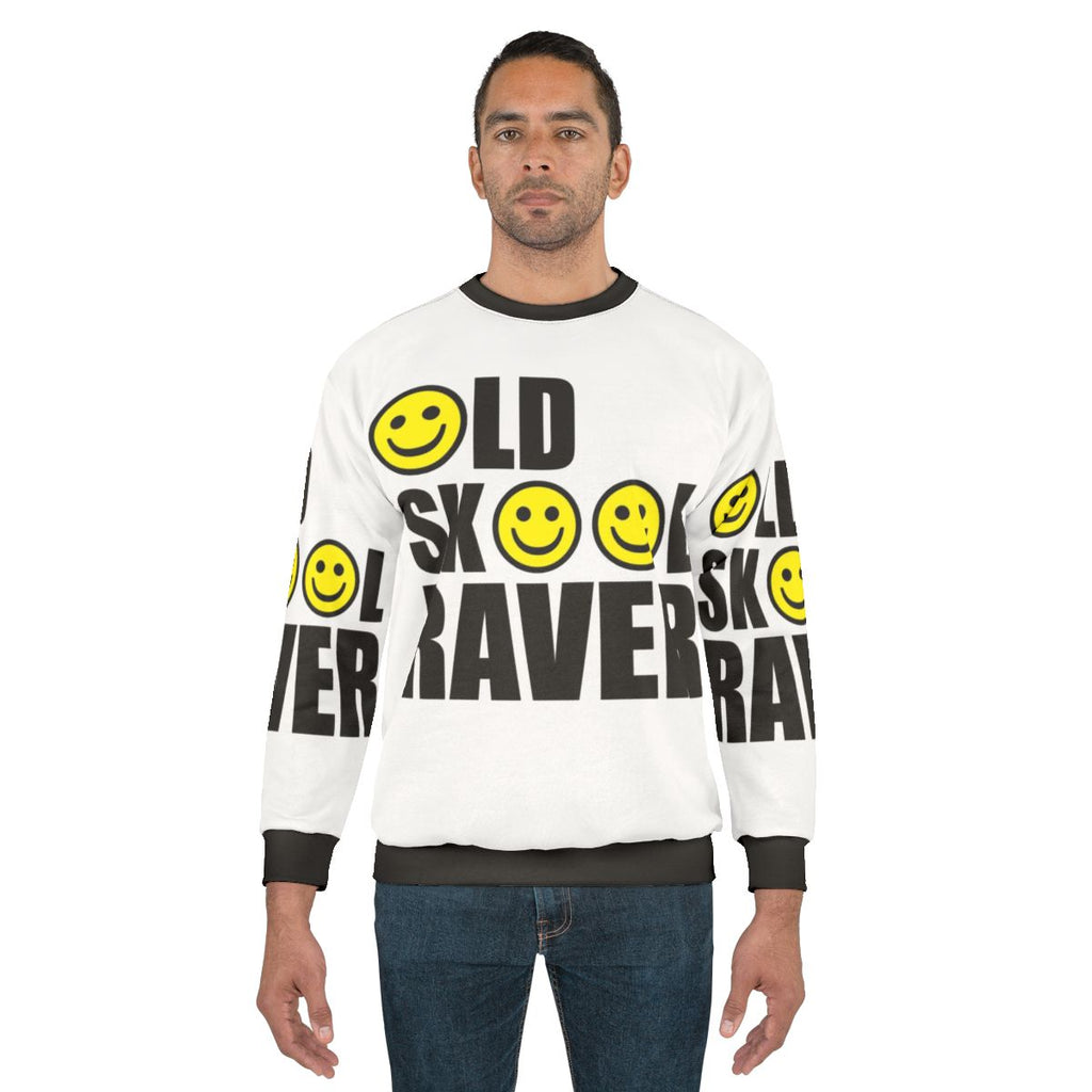 Retro 90s oldskool raver smiley face graphic sweatshirt